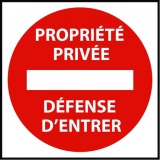 Panneau - Propriété privée interdiction d'entrer - 250x250 mm