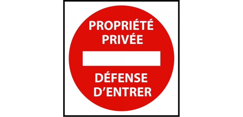 Panneau - Propriété privée interdiction d'entrer - 250x250 mm