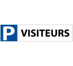 Panneau parking réservé visiteurs - 85 x 350 mm - PVC