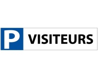 Panneau parking réservé visiteurs - 85 x 350 mm - PVC