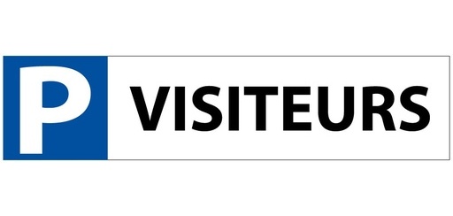 Panneau parking réservé visiteurs - 85 x 350 mm - PVC