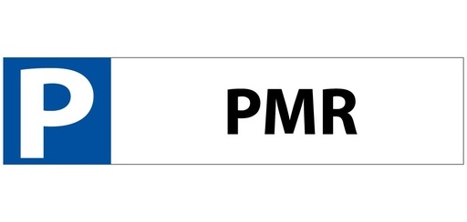 Plaque de signalisation - PMR butée parking - 85 x 350 mm - PVC