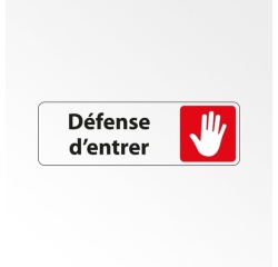 Panneau interdiction - Défense d'entrer pictogramme main levée