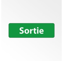 Panneau Sortie adhésif – PVC 150 x 47 mm Blanc