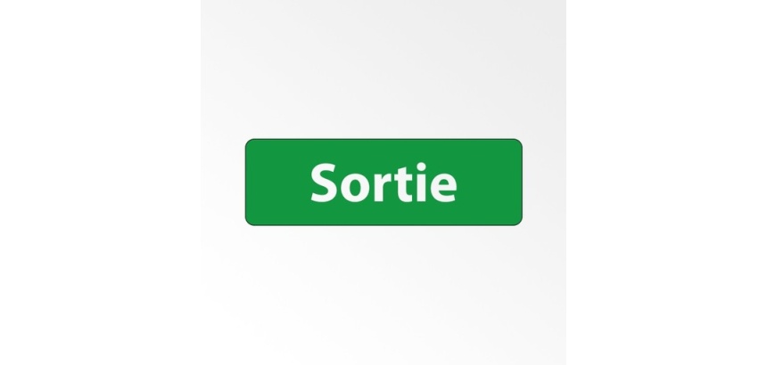 Panneau Sortie adhésif – PVC 150 x 47 mm Blanc