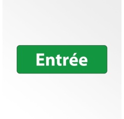 Panneau signalétique d'accueil - Picto Entrée - Fixation adhésive 150 x 47 mm Blanc