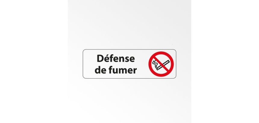 Signalétique d'interdiction - Défense de fumer - P002 - ISO 7010 150 x 47 mm Blanc