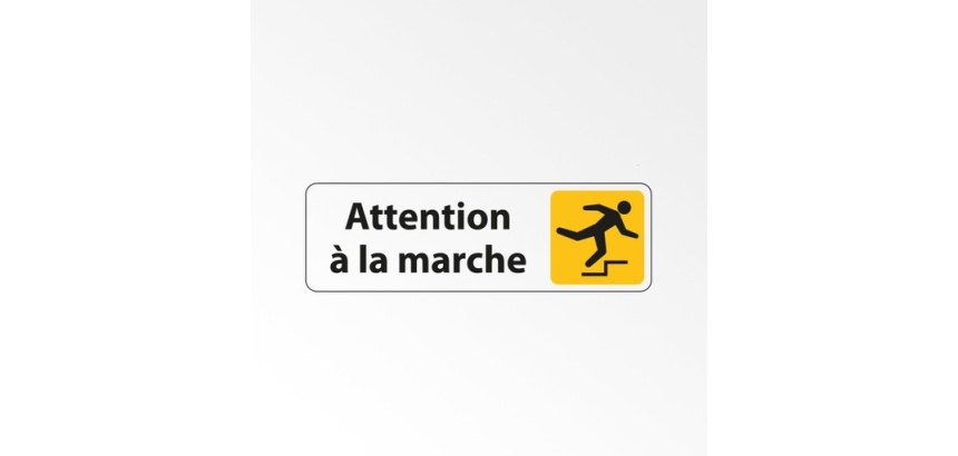 Panneau adhésif - Attention à la marche Trébuchement - ISO 7010