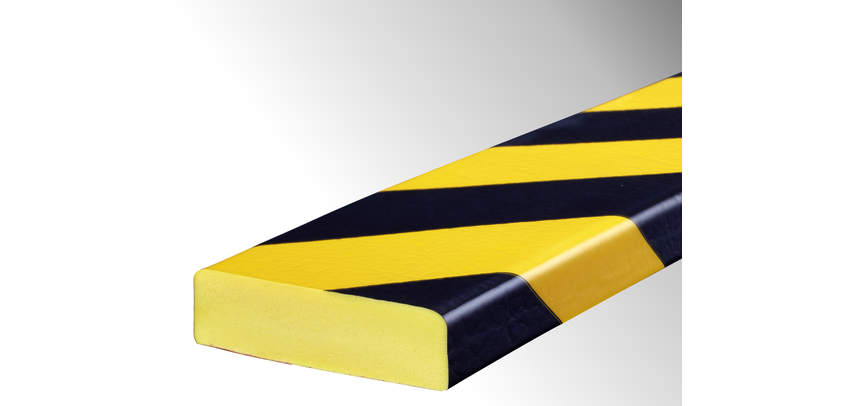 Butoir protection murale flexible jaune/noir – Longueur 1 m