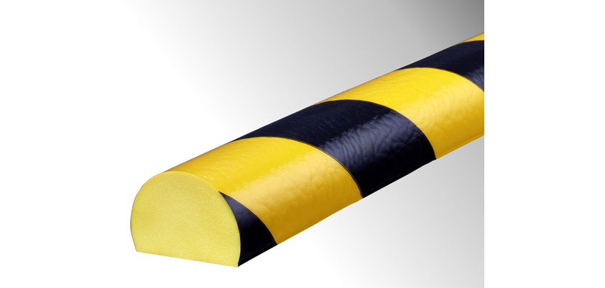Butoir - Demi-cercle flexible jaune/noir - 1m - Polyuréthane