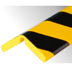 Butoir d'angle flexible jaune/noir - 1 m - Mousse PU