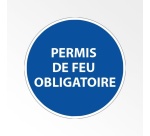 Panneau d'obligation de port d'EPI - Permis de feu obligatoire PVC 2 mm 200 mm