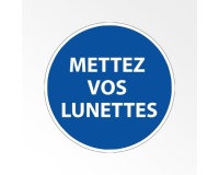 Panneau Obligation EPI - Mettez vos lunettes - Norme ISO 7010