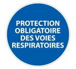 Panneau EPI - Protection des voies respiratoires obligatoire Vinyle Souple Autocollant 100 mm