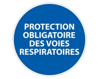 Panneau EPI - Protection des voies respiratoires obligatoire Vinyle Souple Autocollant 100 mm