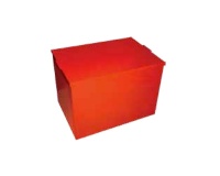 Bac de stockage pour incendie avec couvercle - 108 L - Acier - Rouge