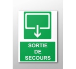 Panneau d'évacuation - Sortie de Secours - 300 x 250 mm - ISO 7010