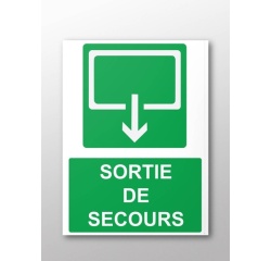 Panneau d'évacuation - Sortie de Secours - 300 x 250 mm - ISO 7010