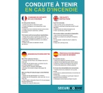 Poster sécurité incendie – Conseils en 4 langues – 297x420 mm