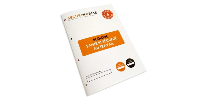 Registre Santé et Sécurité au Travail – Format A4 – Obligatoire