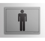 Signalétique WC - Toilettes Hommes - 10 x 14 cm - Gravoply® Inox