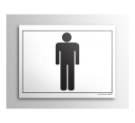Signalétique WC - Toilettes Hommes - 10 x 14 cm - Gravoply® Inox