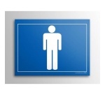 Signalétique WC - Toilettes Hommes - 10 x 14 cm - Gravoply® Inox