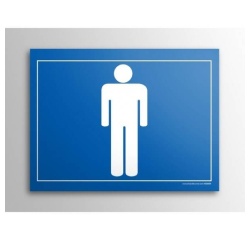 Signalétique WC - Toilettes Hommes - 10 x 14 cm - Gravoply® Inox