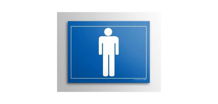 Signalétique WC - Toilettes Hommes - 10 x 14 cm - Gravoply® Inox