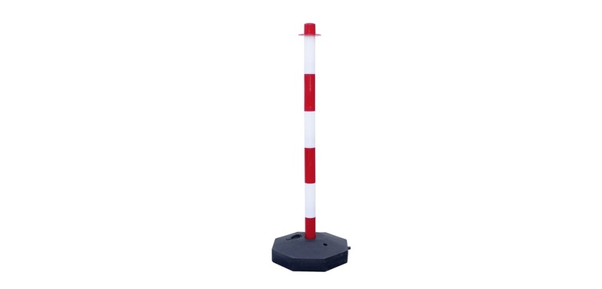 Poteaux de délimitation Rouge et blanc - Plastique - Lot de 2 ex
