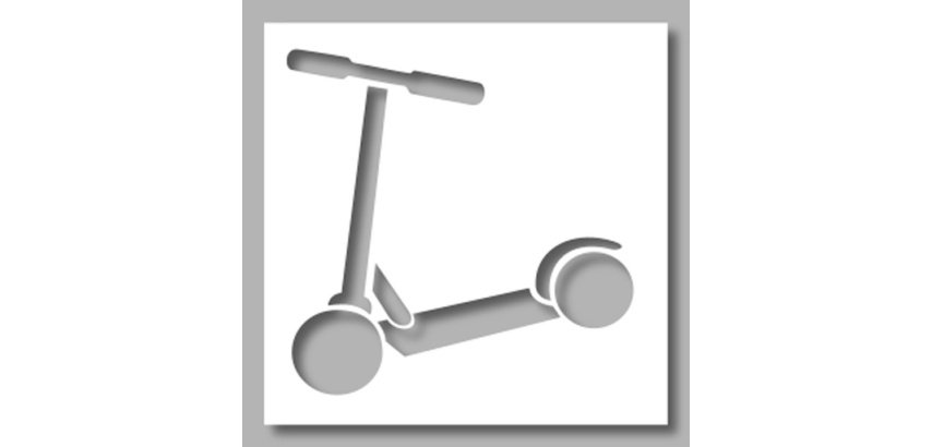 Pochoir pour marquage au sol - Pictogramme Trottinette - PVC Souple