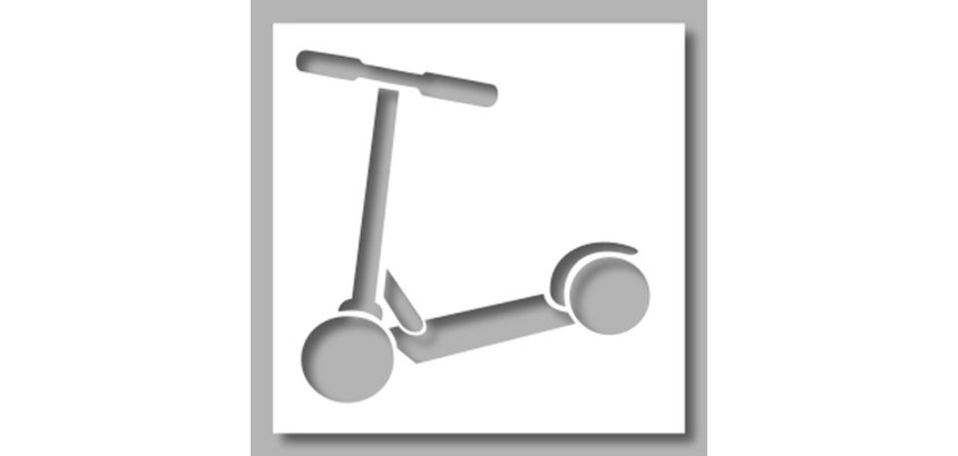Pochoir pour marquage au sol - Pictogramme Trottinette - PVC Souple