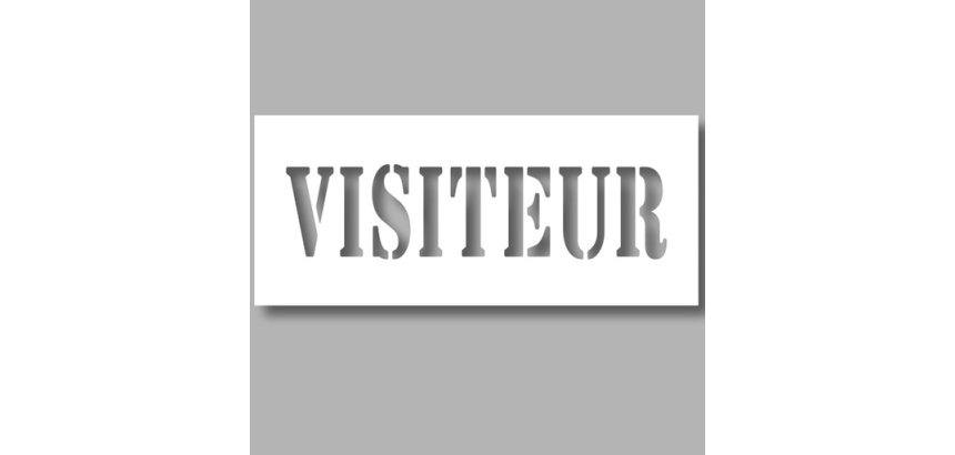 Pochoir pour marquage au sol - Texte VISITEUR - PVC Souple