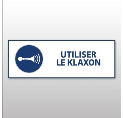 Panneau de signalétique - Utiliser le klaxon - M029 - ISO 7010 297 x 105 mm Vinyle Souple Autocollant