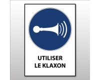 Panneau EPI - Obligation d'utiliser le Klaxon - M029 - ISO 7010 PVC 2 mm A3