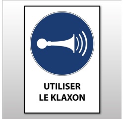 Panneau EPI - Obligation d'utiliser le Klaxon - M029 - ISO 7010