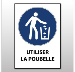 Panneau signalétique Utiliser la poubelle – M030 – Norme ISO 7010