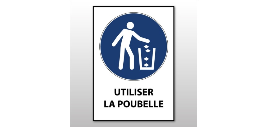 Panneau signalétique Utiliser la poubelle – M030 – Norme ISO 7010