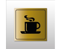 Signalisation d'information - Pictogramme Cafétéria Tasse Chaude 200 x 200 mm Argent