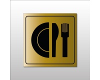 Plaque signalétique gravée - Pictogramme Restaurant - Metallex