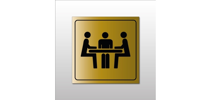 Signalisation d'information - Pictogramme Salle de réunion 100 x 100 mm Argent
