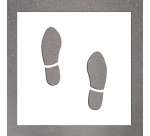Pochoir marquage au sol Empreintes de pieds - PVC réutilisable