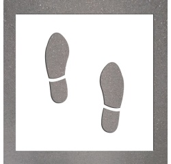 Pochoir marquage au sol Empreintes de pieds - PVC réutilisable