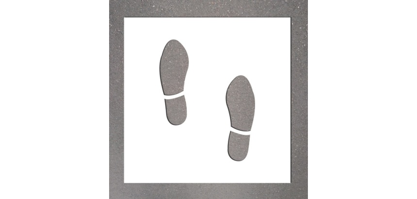 Pochoir marquage au sol Empreintes de pieds - PVC réutilisable