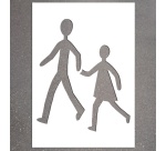 Pochoir pour marquage au sol - Traversée d'école - PVC réutilisable