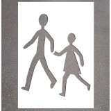 Pochoir pour marquage au sol - Traversée d'école - PVC réutilisable