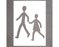 Pochoir pour marquage au sol - Traversée d'école - PVC réutilisable