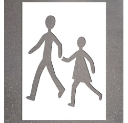 Pochoir pour marquage au sol - Traversée d'école - PVC réutilisable