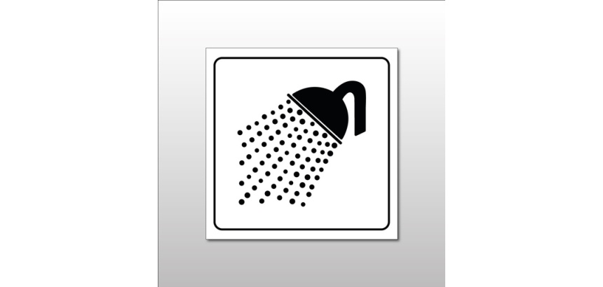 Plaque de signalétique carrée - Pictogramme Douche - Gravoply