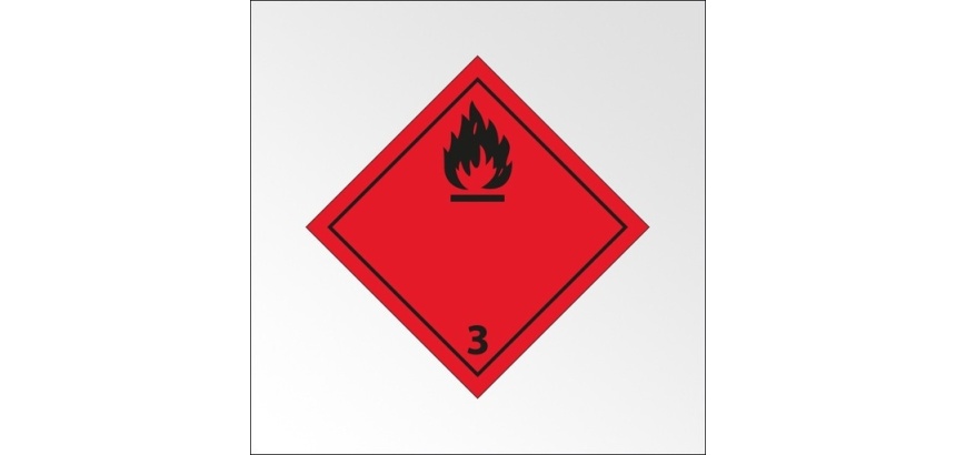 Plaque ADR 3 – Liquides inflammables – Signalétique transport 100 x 100 mm Vinyle